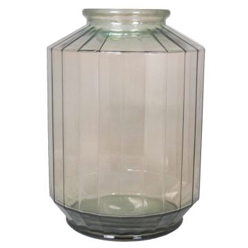 Vaso di vetro per fiori LOANA, trasparente-marrone, 35cm, Ø25cm, 12L