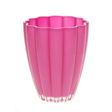 Vaso decorativo BEA in vetro, rosa, 17cm, Ø14cm