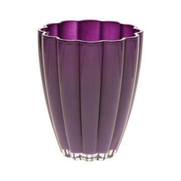 Vaso decorativo BEA in vetro, viola scuro, 17cm, Ø14cm