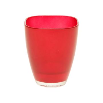 Vaso di fiori YULE, vetro, rosso, 17x13,5x13,5cm,