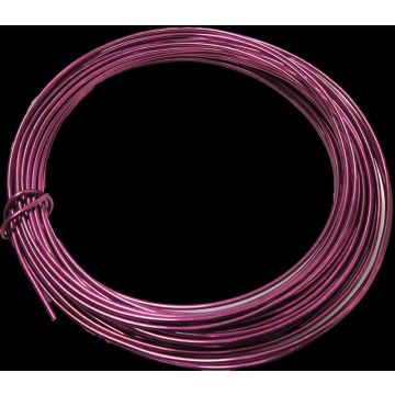 Filo di alluminio TANEA, verniciato rosa scuro, 12 m, Ø 2 mm