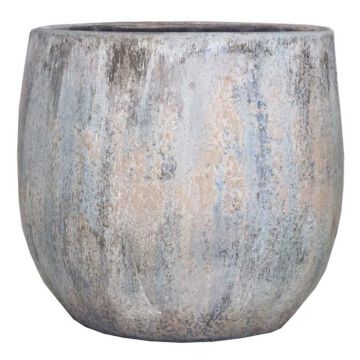 Vaso da piante in ceramica MORTAZA con grano, blu-beige, 14cm, Ø16cm