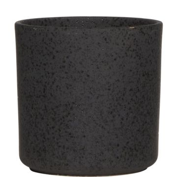 Fioriera ARAYA, ceramica, maculato, nero, 13cm, Ø13cm