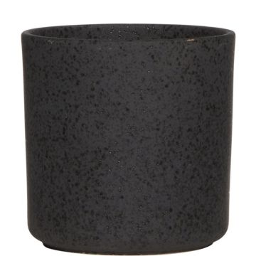 Fioriera ARAYA, ceramica, maculato, nero, 15cm, Ø15cm