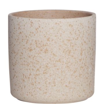 Fioriera ARAYA, ceramica, maculato, beige, 10cm, Ø10cm