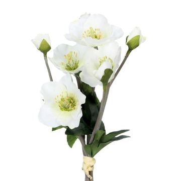 Mazzo di rose di Natale artificiali TRUNDE, bianco, 35 cm