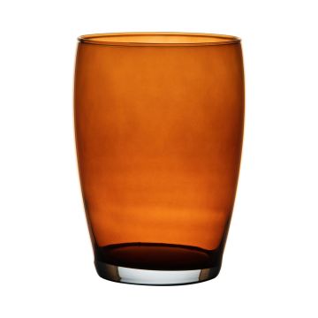 Vaso da fiori HENRY, vetro, arancione-marrone-trasparente, 20cm, Ø14cm