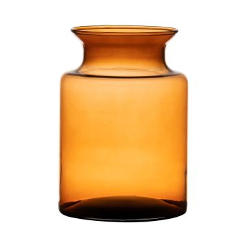 Portacandela HANNA EARTH, vetro, arancione-marrone-trasparente, 20cm, Ø14cm