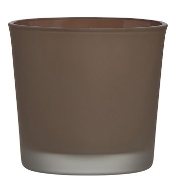 Vaso da piante in vetro ALENA FROST, marrone opaco, 11cm, Ø11,5cm
