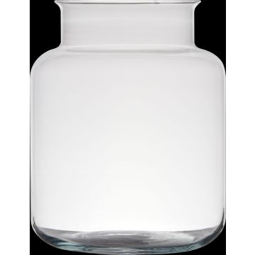 Lanterna di vetro KARIN EARTH, riciclato, trasparente, 24cm, Ø17cm