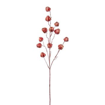 Ramo artificiale Physalis FRILTE con frutti, rosso metallizzato, 90 cm