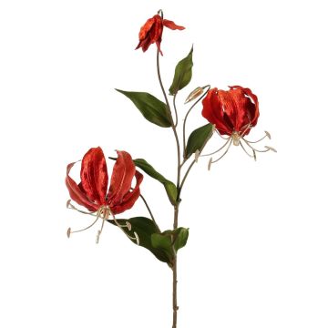 Ramo di gloriosa vellutato DINFAS, arancione scuro-oro, 80 cm