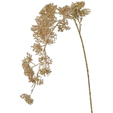 Ramo artificiale di viburno SALFHY con boccioli, argento metallizzato-oro, 90 cm