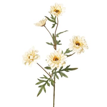 Ramo decorativo di crisantemo PRUDENCE, Eco Collection, giallo crema, 75 cm, Ø 5-6,5 cm