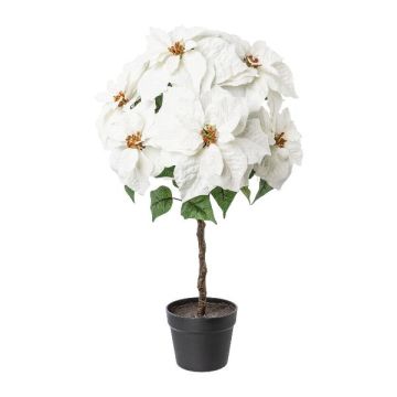 Stella di Natale in velluto DRENMA, vaso decorativo, bianco, 75 cm