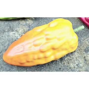 Frutta decorativa frutto del cacao FORDIHAN, giallo-arancio, 13 cm