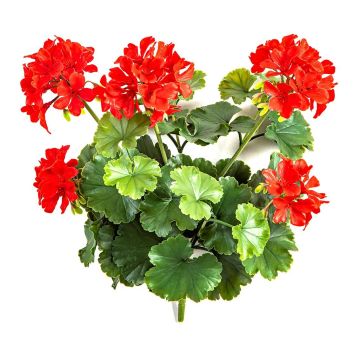 Fiore artificiale geranio OTTAVIA su bastoncino, crossdoor, rosso, 40 cm