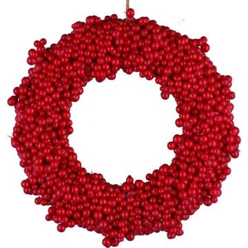 Ghirlanda artificiale con bacche di sorbo MUVLO, rossa, Ø 28 cm