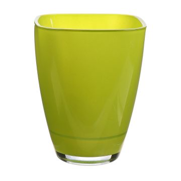 Vaso da fiori YULE, vetro, verde mela, 13,5x13,5x17cm