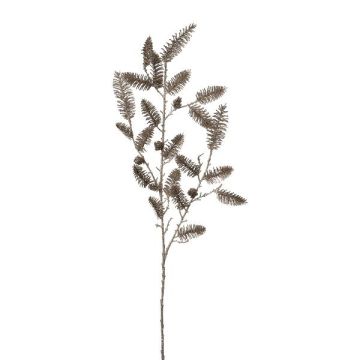 Ramo decorativo abete nobile DRIVEL con pigne, argento, 95 cm