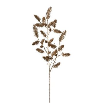 Ramo decorativo abete nobile DRIVEL con pigne, champagne, 95 cm