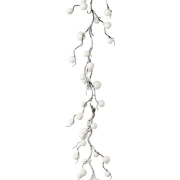 Ghirlanda artificiale in cotone BAZU, bianco, 180 cm