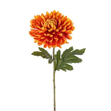 Crisantemo finto DELPHINA, giallo-arancione, 65cm, Ø14cm