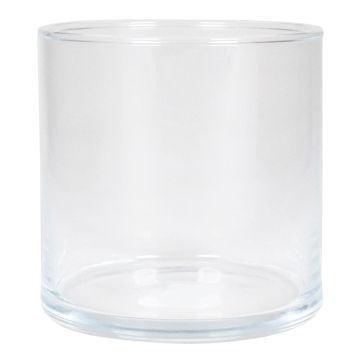 Lanterna cilindrica di vetro SANYA OCEAN, trasparente, 10cm, Ø10,1cm