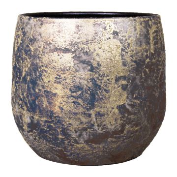 Vaso in ceramica in stile retrò MAGO, aspetto antico, oro, 14cm, Ø16cm