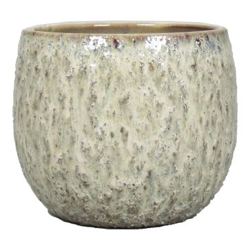 Vaso da fiori in ceramica NOREEN, maculato, crema-marrone, 11,5cm, Ø13,2cm