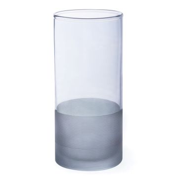 Lanterna BRUNILDA, vetro, trasparente-blu, 22cm, Ø10cm