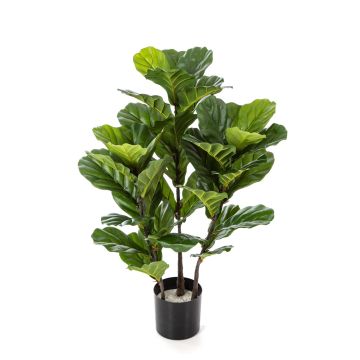 Ficus Lyrata artificiale GUDJA, tronchi artificiali, verde, 90cm
