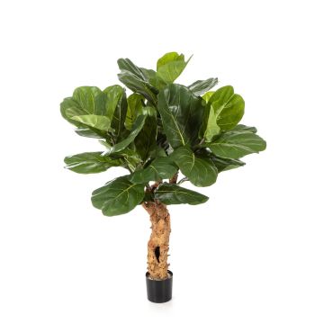 Ficus Lyrata artificiale HADAR, tronco naturale, verde, 110cm