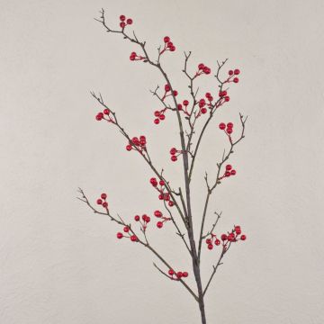 Ramo finto di gaultheria LEERDIK con frutti, rosso, 120cm