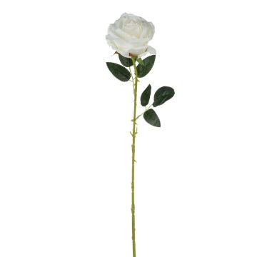 Rosa artificiale ELEAZAR, bianco, 65cm, Ø9cm