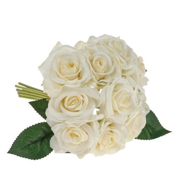 Bouquet di rose artificiali GAUTAM, bianco-crema, 25cm