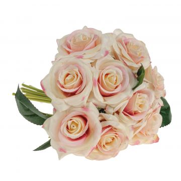 Bouquet di rose artificiali GAUTAM, crema-rosa, 25cm