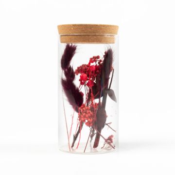 Fiori secchi in vetro ROMIRO, rosso, 12cm, Ø6,5cm