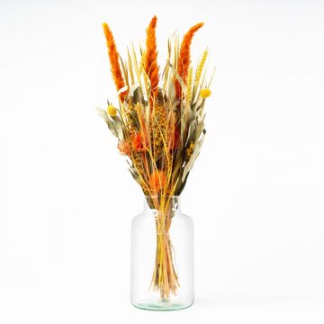 Bouquet di fiori secchi ELEANOR con pannocchie, giallo-arancio, 65cm, Ø14cm
