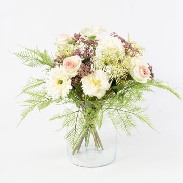 Bouquet di gerbera artificiale MALIA rosa, garofano, bianco-viola, 50cm, Ø40cm