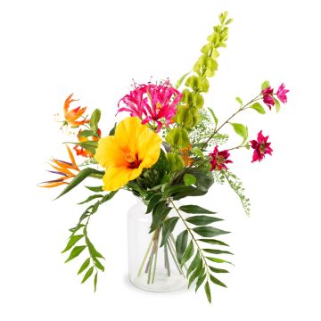 Mazzo di fiori artificiali estivi MOANI, giallo-arancione-rosa, 60 cm, Ø 40 cm