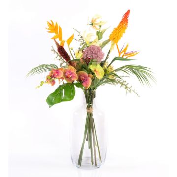 Bouquet artificiale di uccello del paradiso OHANA, orchidea, heliconia, multicolore, 85cm, Ø50cm