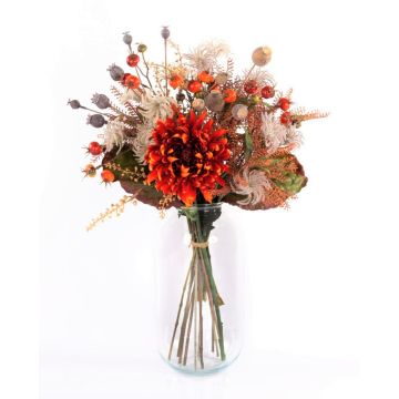 Bouquet autunnale artificiale KALENA, crisantemo, arancione, 70cm, Ø45cm