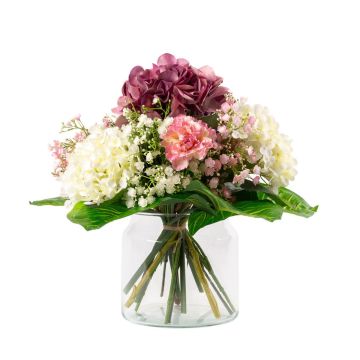 Bouquet artificiale estivo KAUWELA, rosa-bianco-verde, 40cm, Ø40cm