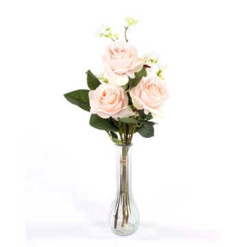 Boquet di rose finte SIMONY con accessori, rosa, 45cm, Ø20cm