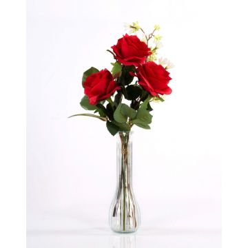 Boquet di rose finte SIMONY con accessori, rosso, 45cm, Ø20cm