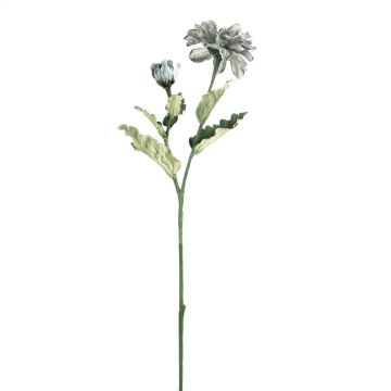 Ramo decorativo Zinnie GUNDISINE, Eco Collection, grigio-blu, 65 cm, Ø 9 cm