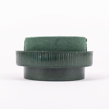 Vaso rotondo con base umida ONORATA per composizioni floreali, verde, 5,5 cm, Ø 10 cm