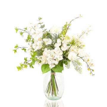 Mazzo artificiale invernale FUYUKO, bianco-verde, 70 cm, Ø 55 cm