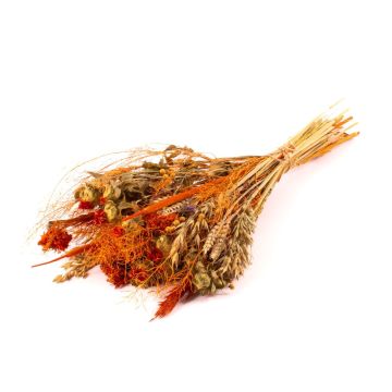 Bouquet di spighe secche COVENTINA, arancio-natura, 65cm, Ø23cm